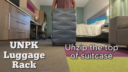 (2) UNPK Go - The Luggage Rack That Travels With You.